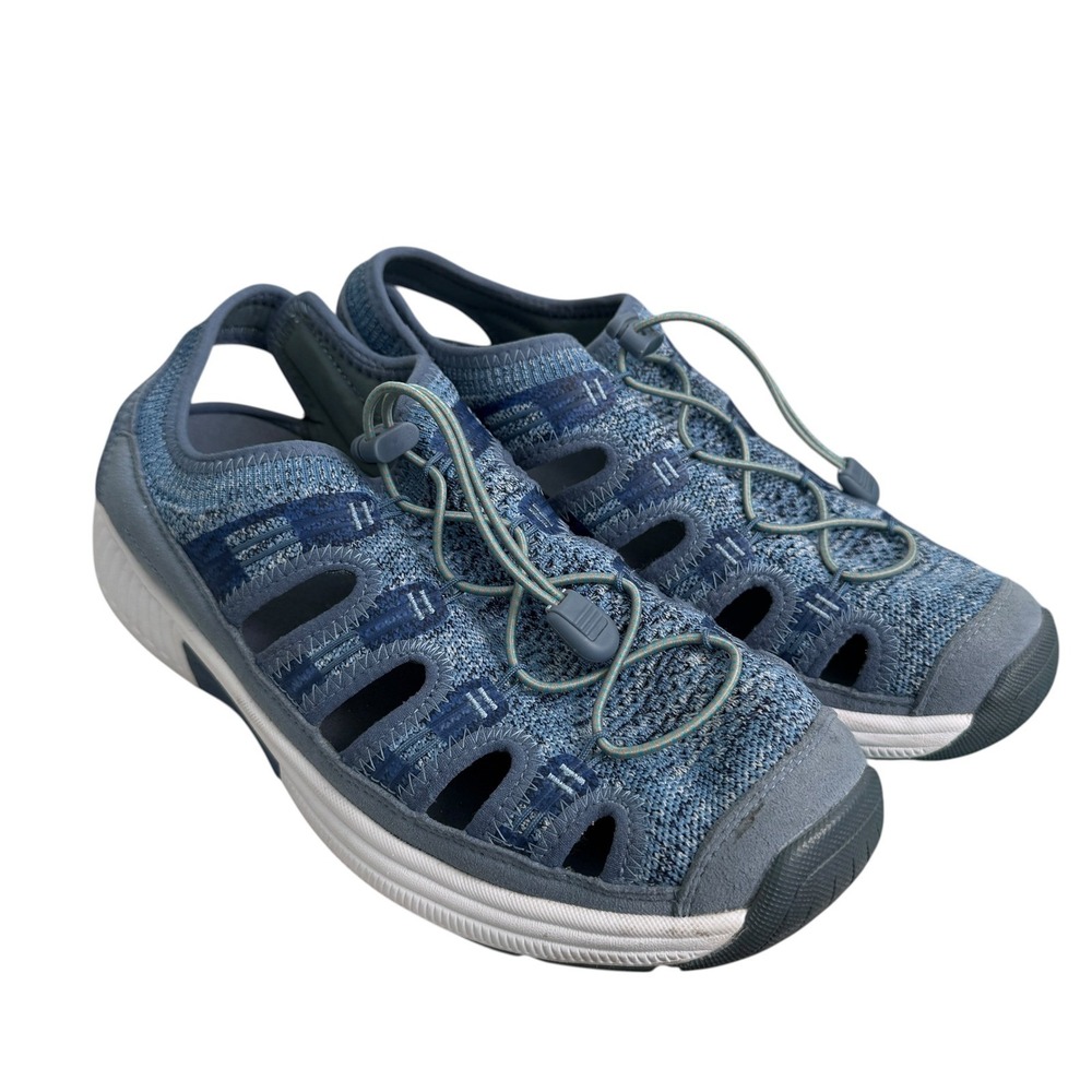 OrthoFeet 806 Womens 11.5 B Blue Orthopedic Fisherman Sandals‎ Walking Shoes